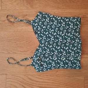 Reformation Green Floral Tank